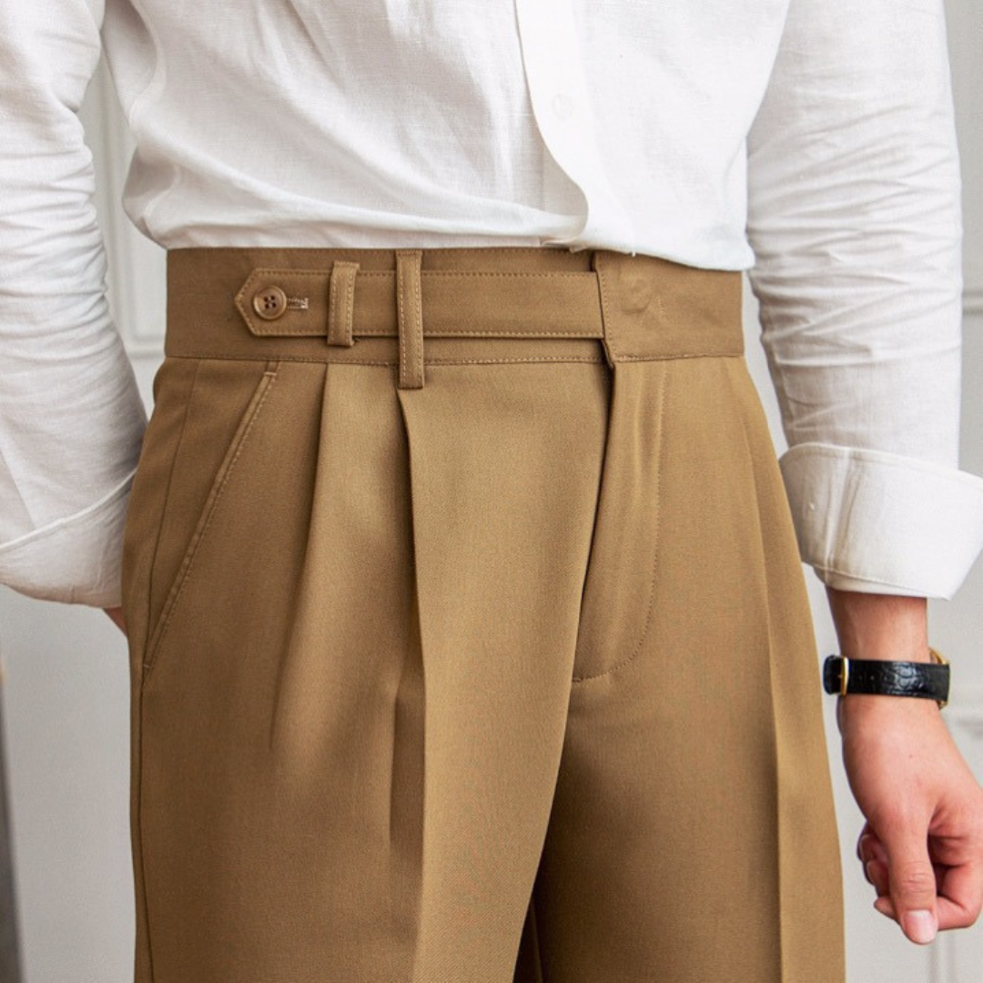 Darselle | Men’s Tailored Pleated Dress Trousers