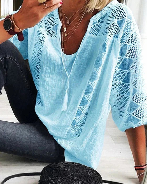Wrenleigh | Women’s Split Neck Summer Blouse