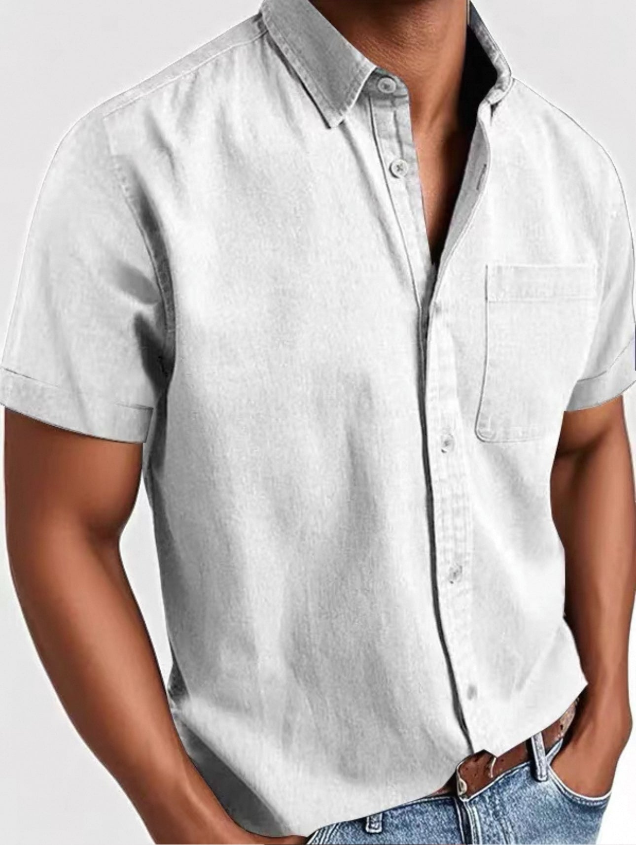 Simon | Men’s Short Sleeve Tailored Button-Down Shirt