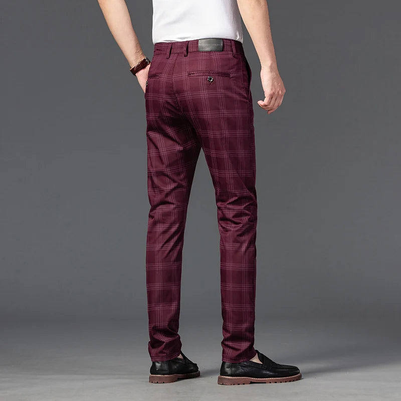 August | Men’s Plaid Straight-Leg Pants