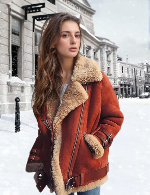 Cenara | Women’s Faux Shearling Aviator Jacket