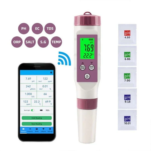 AquaSmart | 7-in-1 Digital Water Quality Tester with Mobile App