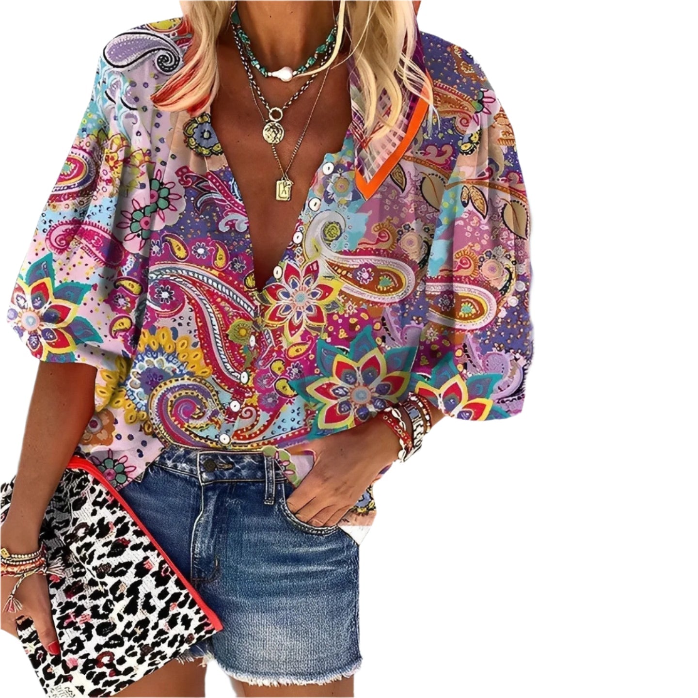 Ainsley | Women’s Multicolour Mandala‑Print Shirt