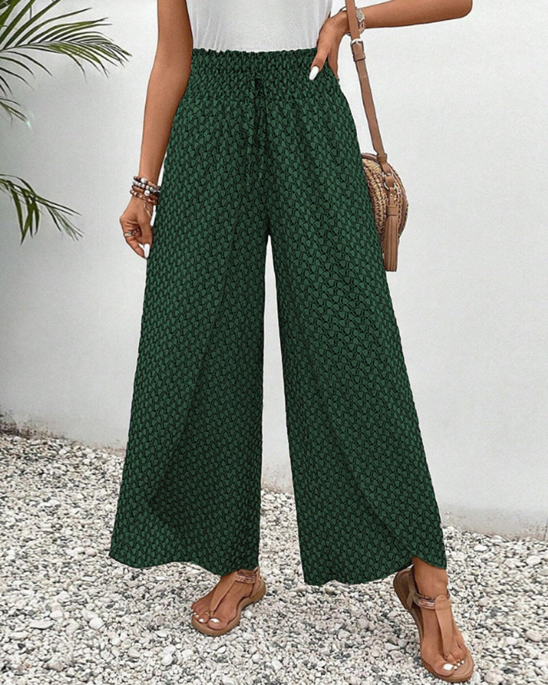 Zafira | Women’s High‑Waisted Geometric Print Summer Trousers