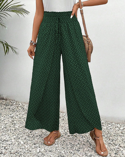 Zafira | Women’s High‑Waisted Geometric Print Summer Trousers