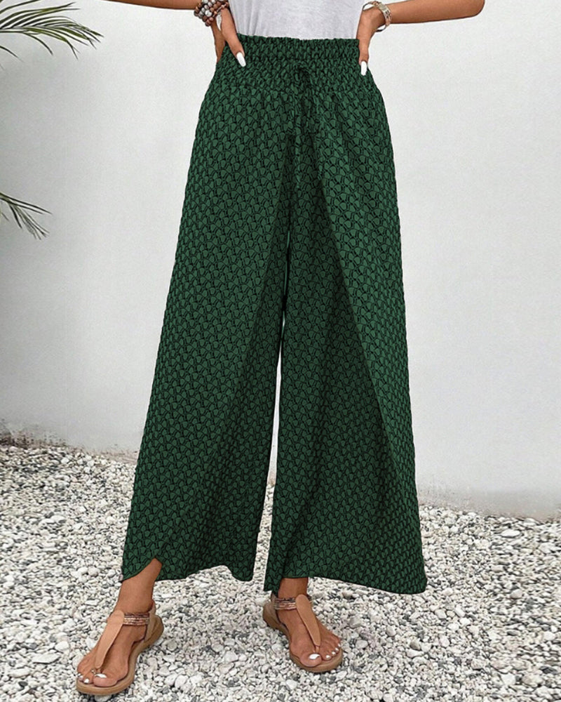 Zafira | Women’s High‑Waisted Geometric Print Summer Trousers
