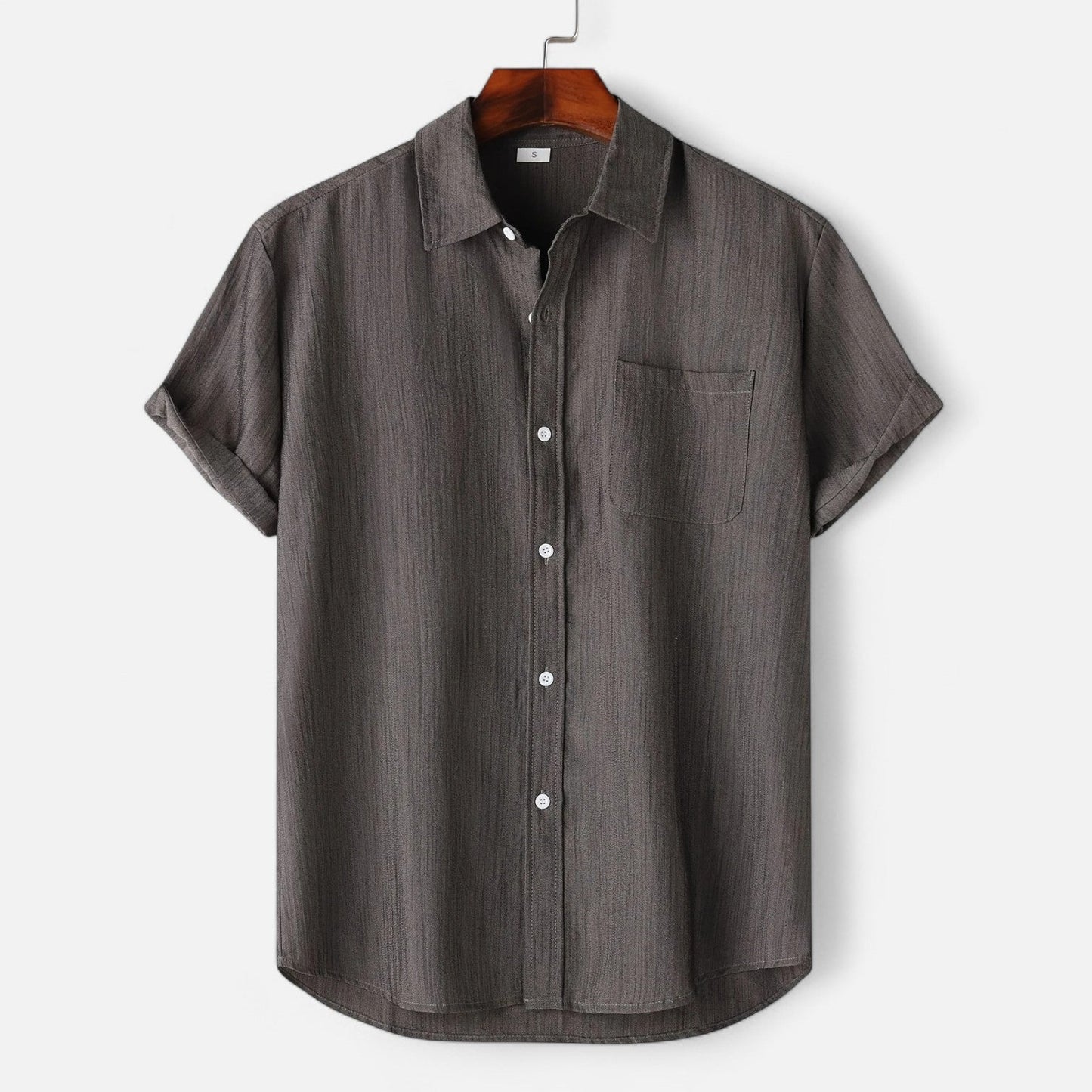 Alessio | Men’s Casual Brown Short-Sleeve Shirt