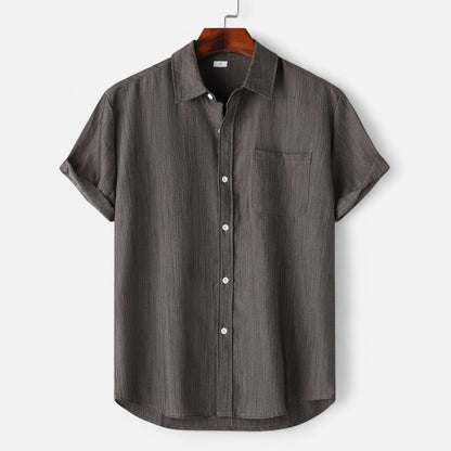 Alessio | Men’s Casual Brown Short-Sleeve Shirt
