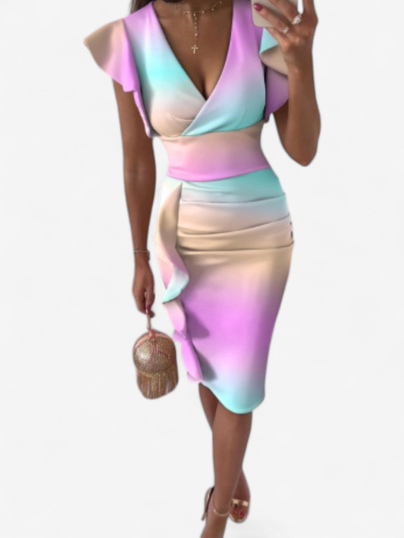 Carmela | Women’s Formal Wedding Guest Bodycon Midi Dress