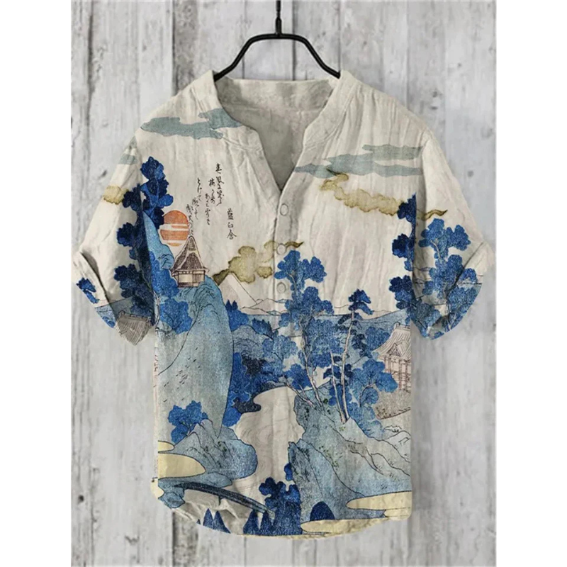 Arto | Men’s Summer Shirt with Artistic Print