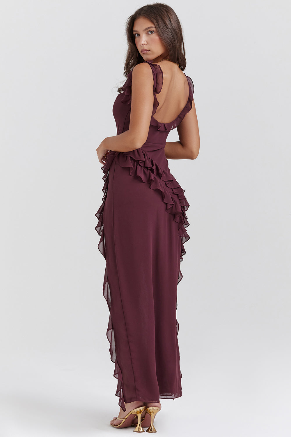 Blaire | Women’s Elegant Ruffle Maxi Dress with Thigh Split