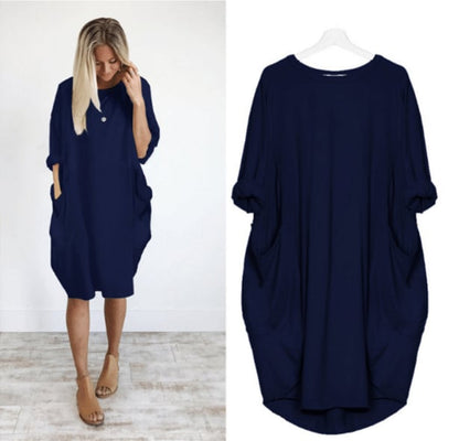 Wynne | Women’s Loose‑Fit Round‑Neck Midi Dress