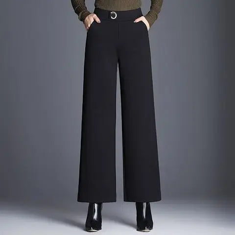 Calyrae | Women’s Tailored Wide-Leg Plaid Trousers