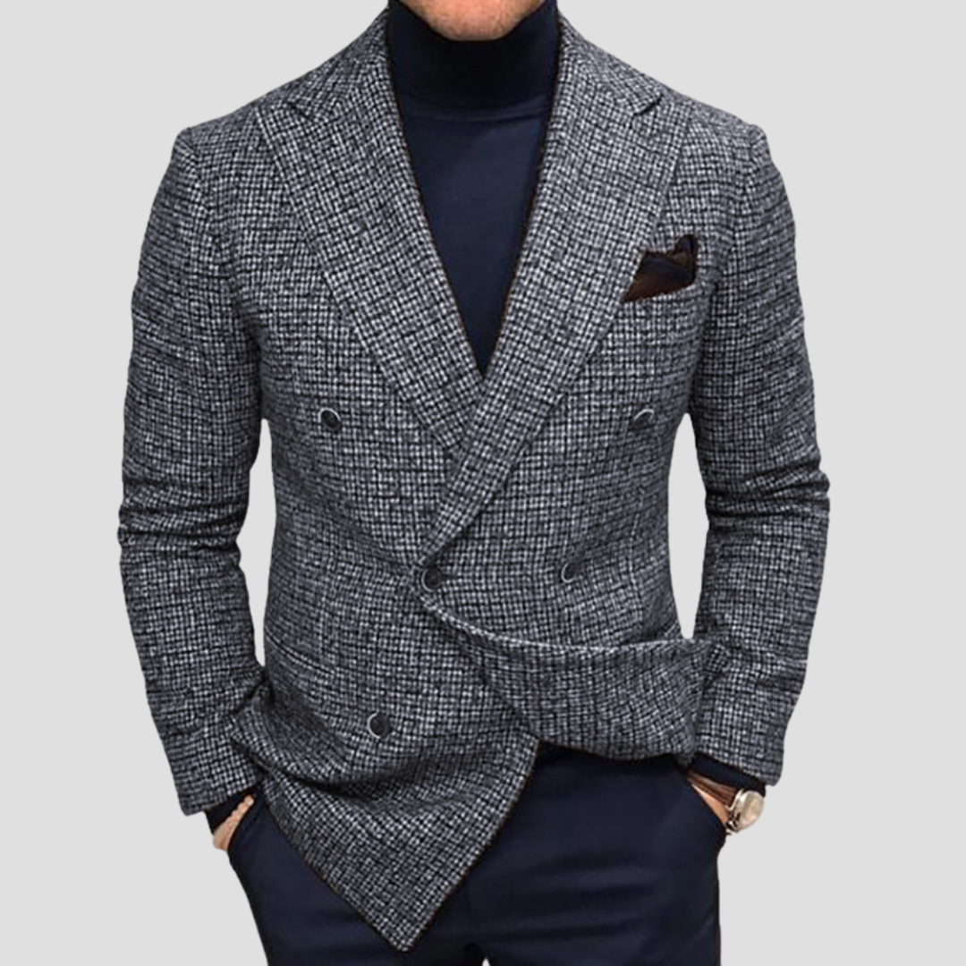 Carriston | Classic Check Double-Breasted Blazer