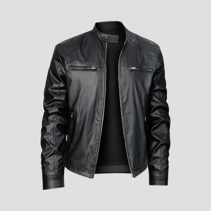 Thornfield | Men’s Slim-Fit Leather Biker Jacket