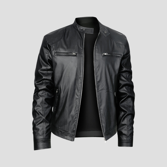 Thornfield | Men’s Slim-Fit Leather Biker Jacket
