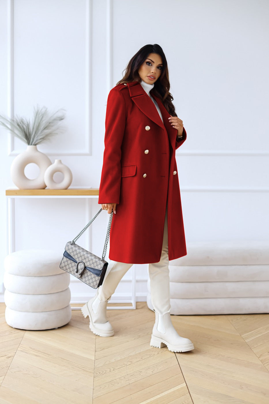 Adelynn | Women’s Long Double-Breasted Statement Coat