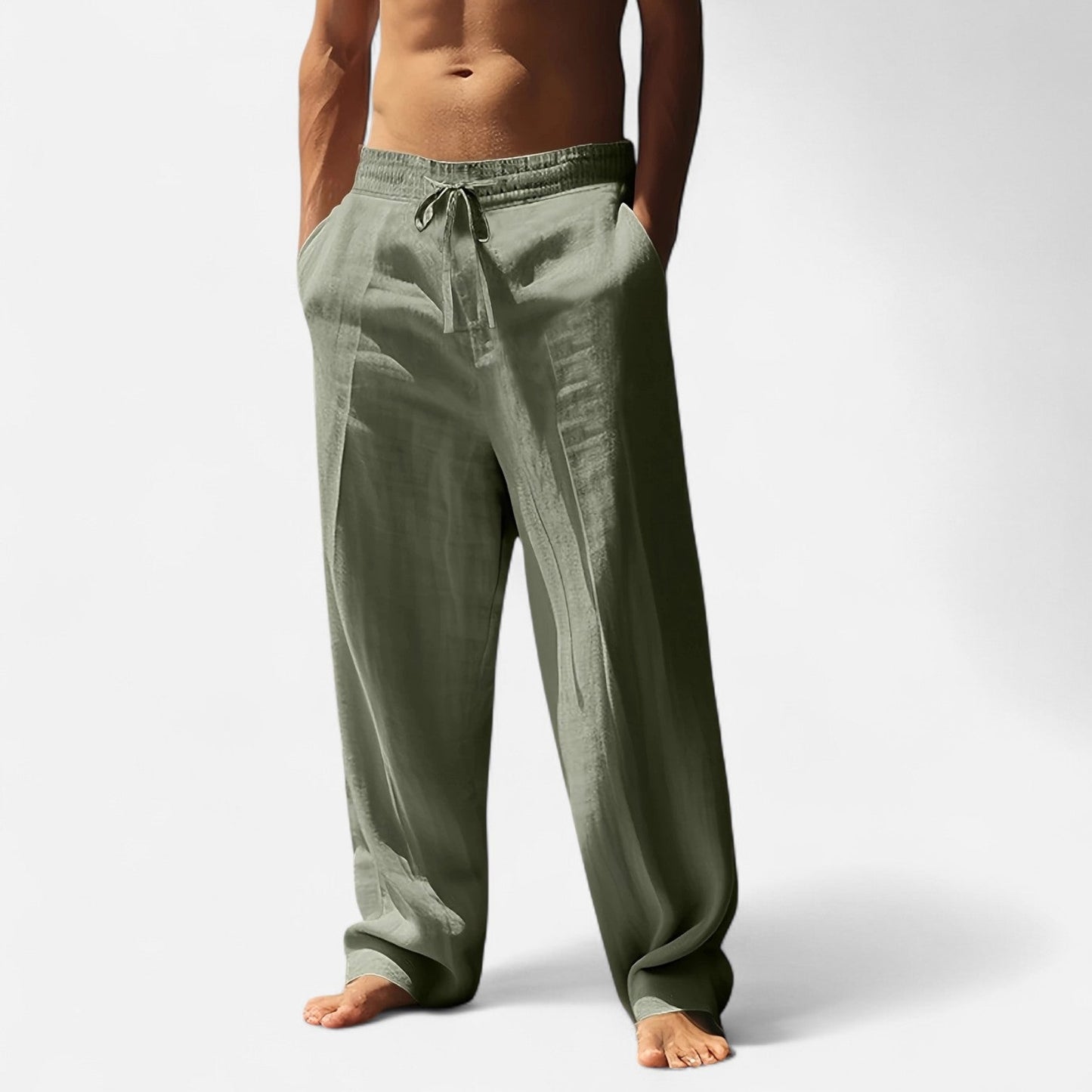 Arvenor | Men’s Linen-Blend Wide-Leg Pants