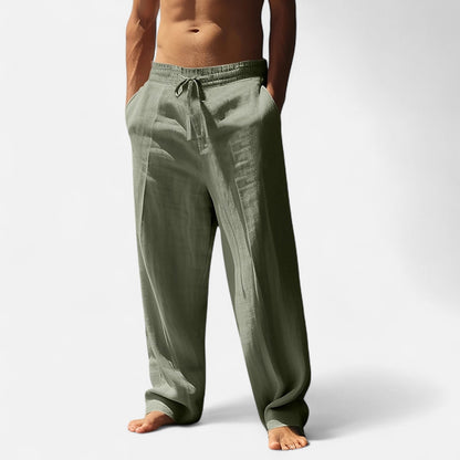 Arvenor | Men’s Linen-Blend Wide-Leg Pants
