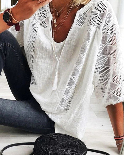 Wrenleigh | Women’s Split Neck Summer Blouse