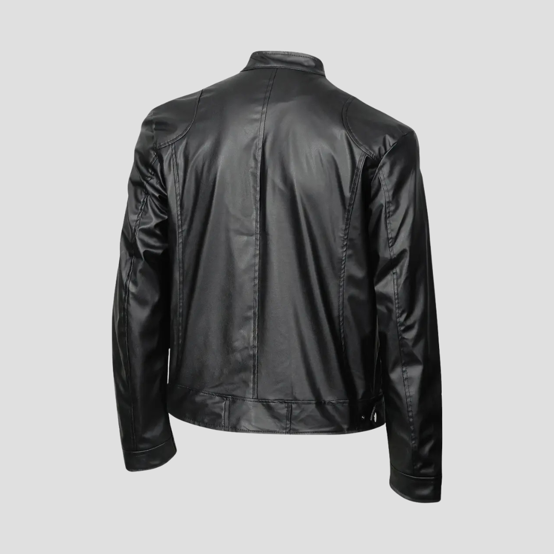 Thornfield | Men’s Slim-Fit Leather Biker Jacket
