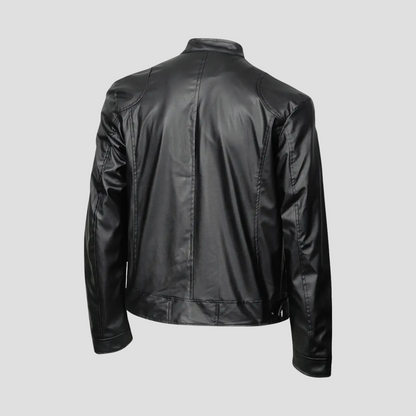 Thornfield | Men’s Slim-Fit Leather Biker Jacket