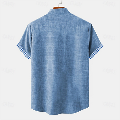 Darrion | Men’s Cotton-Linen Gingham Shirt