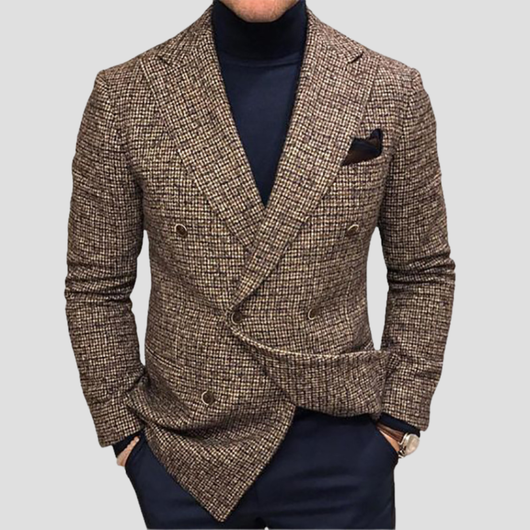 Carriston | Classic Check Double-Breasted Blazer