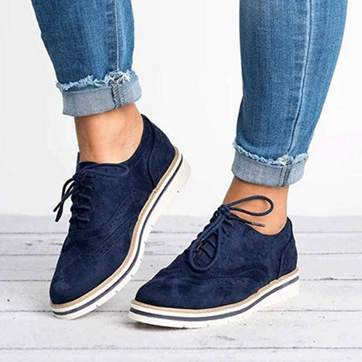 Blair | Women’s Lace-Up Flat Brogue Trainers
