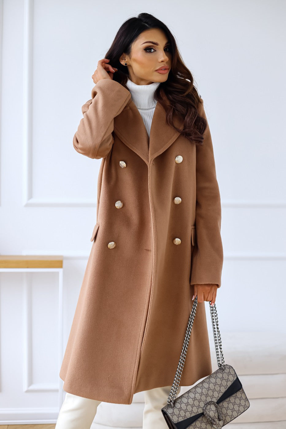 Adelynn | Women’s Long Double-Breasted Statement Coat