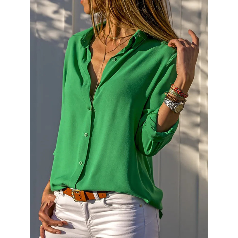 Analia | Women’s Formal Long‑Sleeve Button‑Placket Blouse