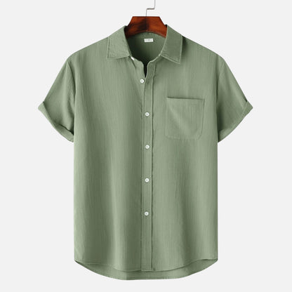 Alessio | Men’s Casual Brown Short-Sleeve Shirt