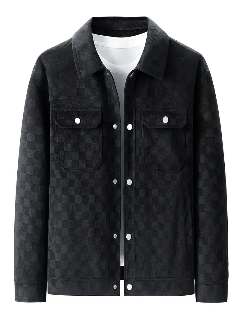 Cairne | Men’s Velour Suede Checkerboard Jacket