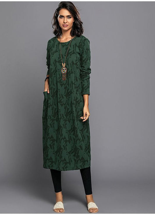 Seren | Long Sleeve Floral Midi Dress with Pockets