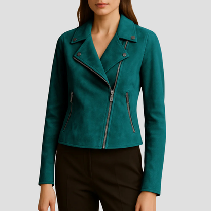 Varelle | Women’s Suede Leather Biker Jacket