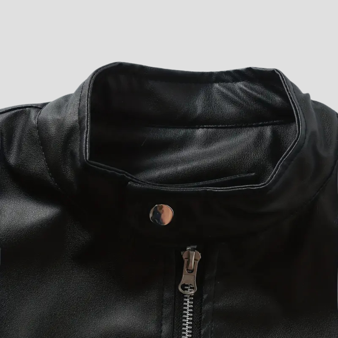 Thornfield | Men’s Slim-Fit Leather Biker Jacket