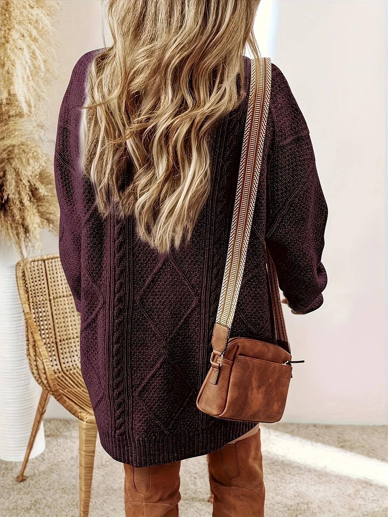 Sylvette | Oversized Cable Knit Sweater Dress
