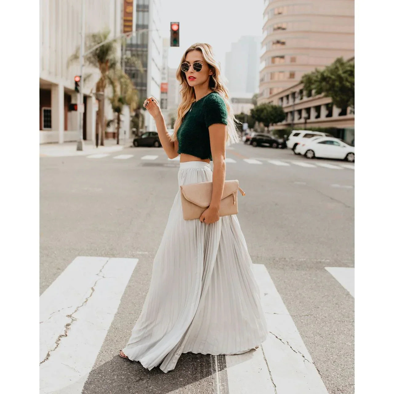 Alexandria | Women’s Pleated Maxi Skirt