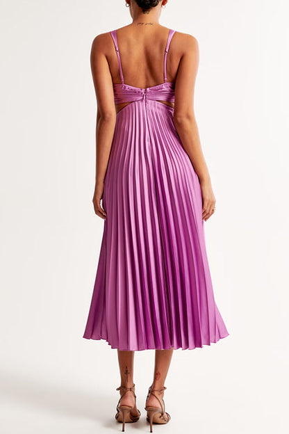 Aitana | Women’s V-Neck Pleated Maxi Dress