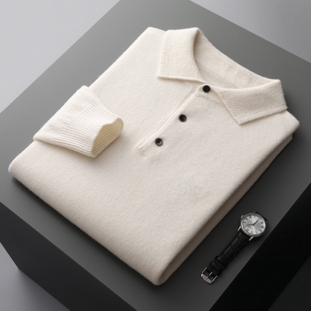 Strathmore | Men’s Cashmere-Wool Polo Knit