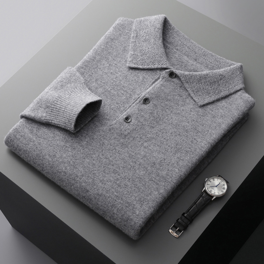 Strathmore | Men’s Cashmere-Wool Polo Knit