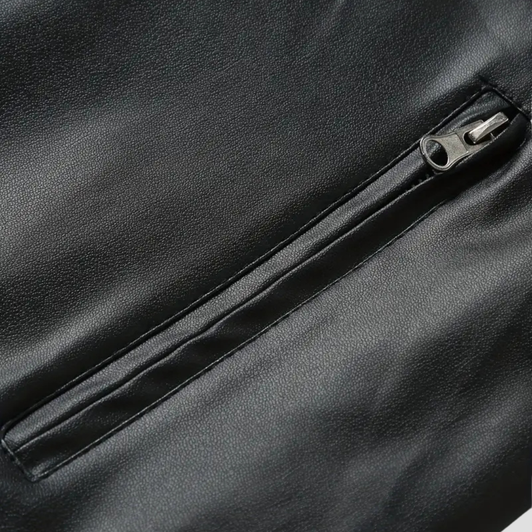 Thornfield | Men’s Slim-Fit Leather Biker Jacket