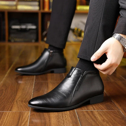 Cyran | Men’s Zippered Vegan Leather Boots