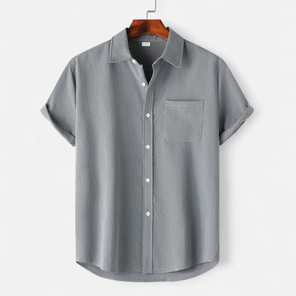 Alessio | Men’s Casual Brown Short-Sleeve Shirt
