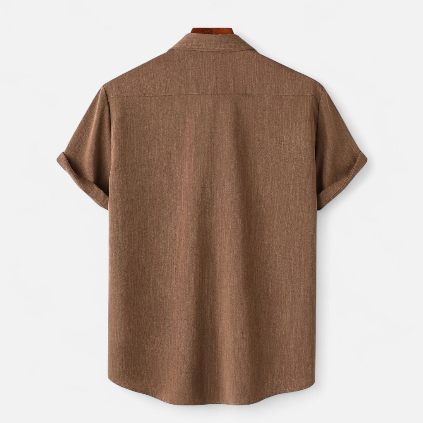 Alessio | Men’s Casual Brown Short-Sleeve Shirt