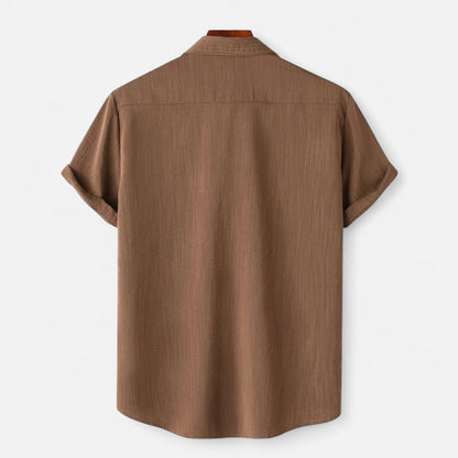 Alessio | Men’s Casual Brown Short-Sleeve Shirt