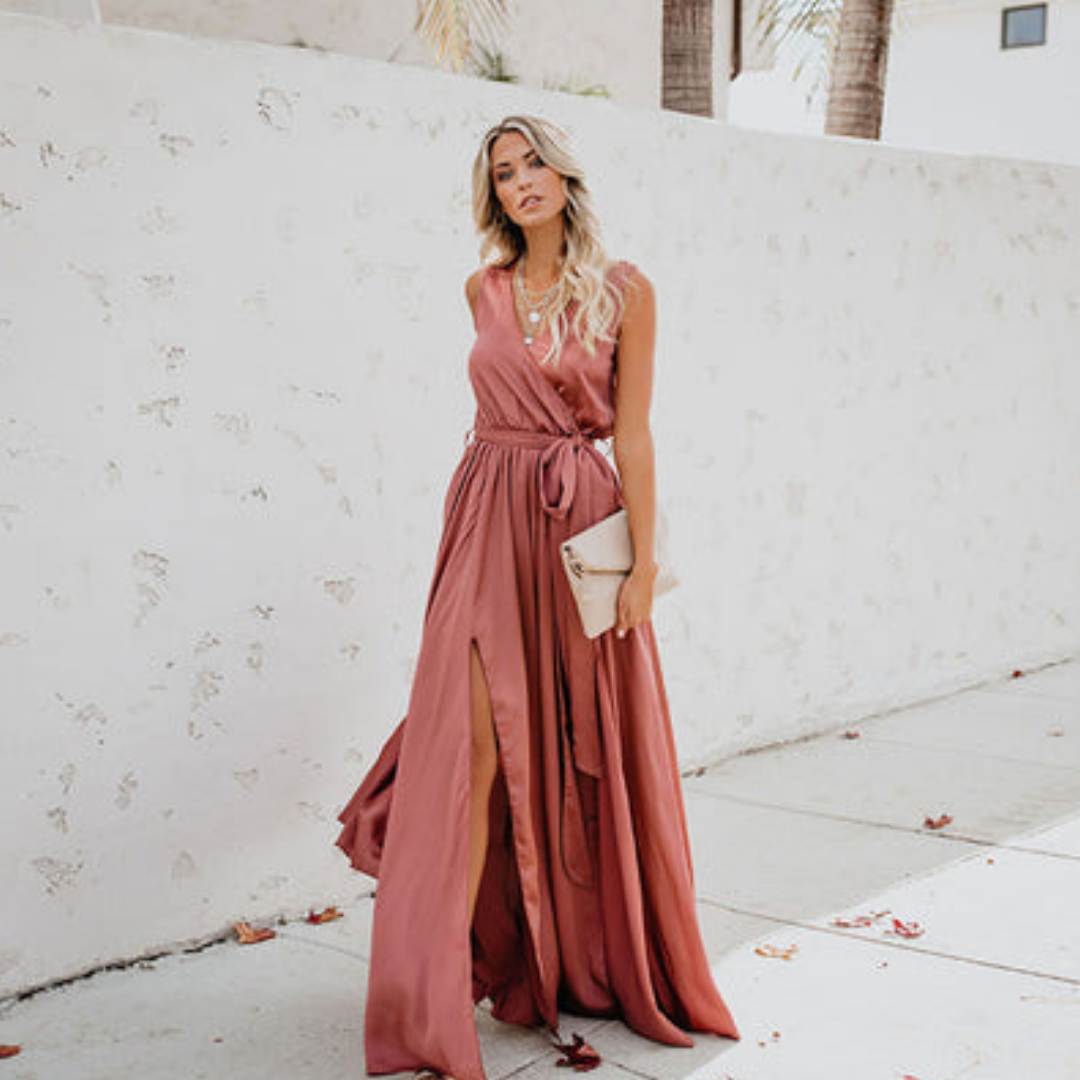 Alira | Women’s Flowy Maxi Dress with Side Slit