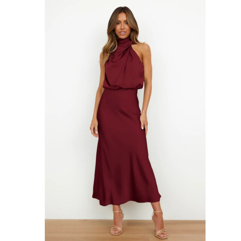 Zelestia | Women’s Halter Evening Midi Dress