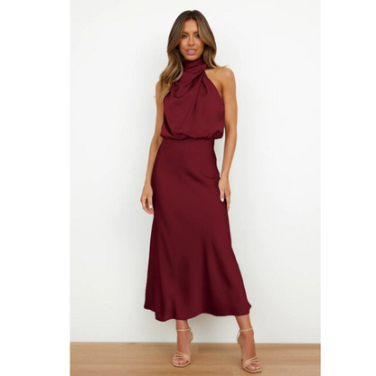 Zelestia | Women’s Halter Evening Midi Dress