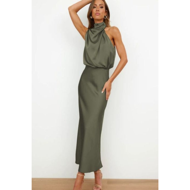 Zelestia | Women’s Halter Evening Midi Dress